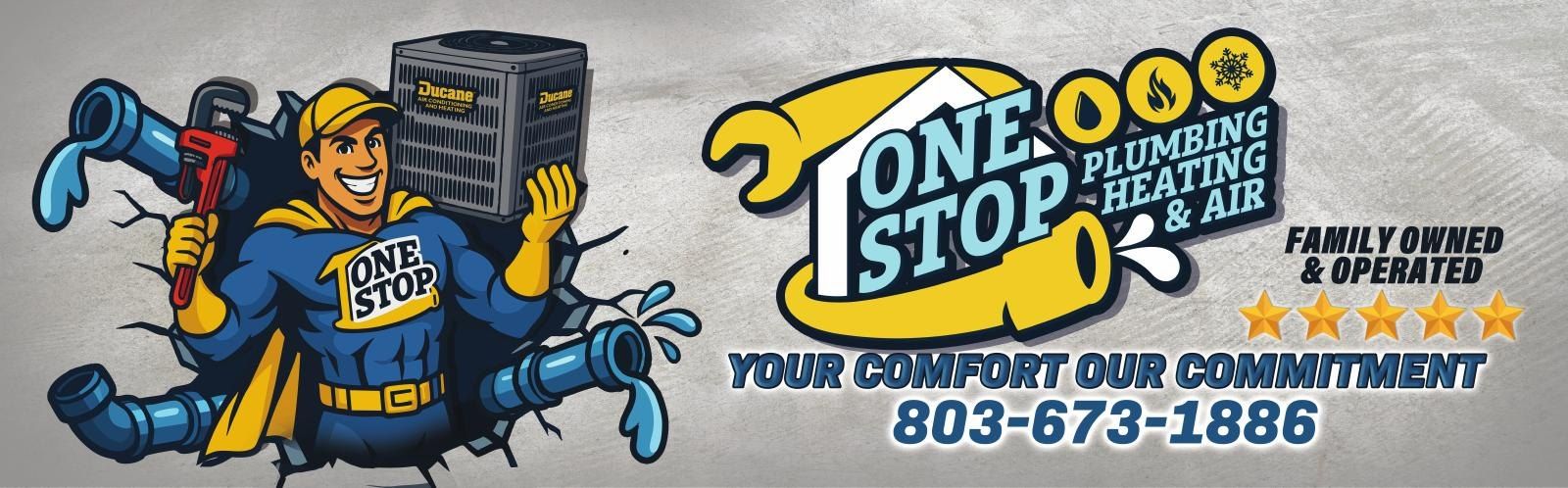 One Stop Plumbing, Heating & Air billboard